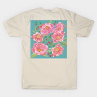 Peony and strawberry T-Shirt